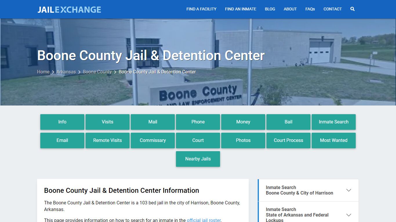 Boone County Jail & Detention Center, AR Inmate Search, Information